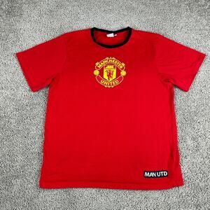 Manchester United Shirt Mens Large Red Yellow Soccer Futbol Official Product